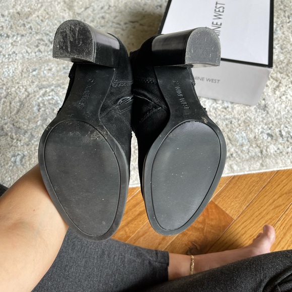 Nine West Quicksand Black Suede Ankle Boots - Picture 5 of 8